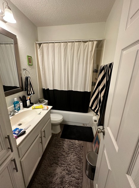 2005 Glen Allen Street, Unit 110 Austin, TX 78704 - Photo 9 of 13 a bathroom with a sink a toilet and a mirror