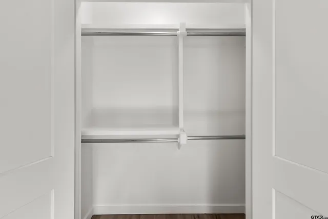 a close view of a closet