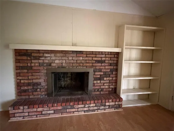 a room with fireplace