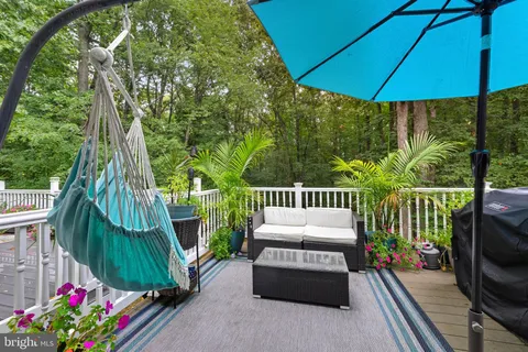 an outdoor view of garden with patio