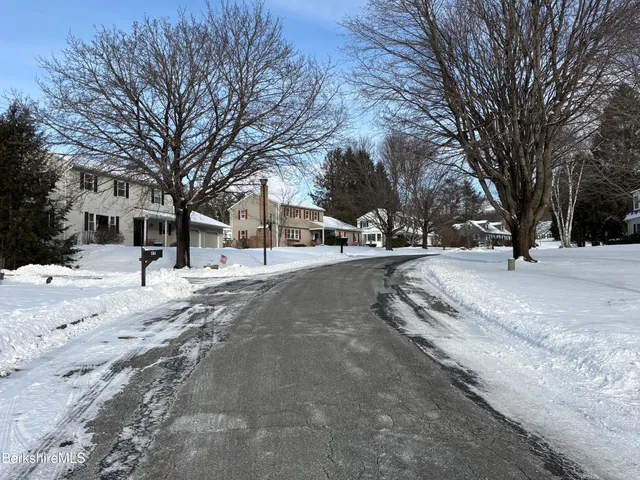 a view of road with a snow on the road