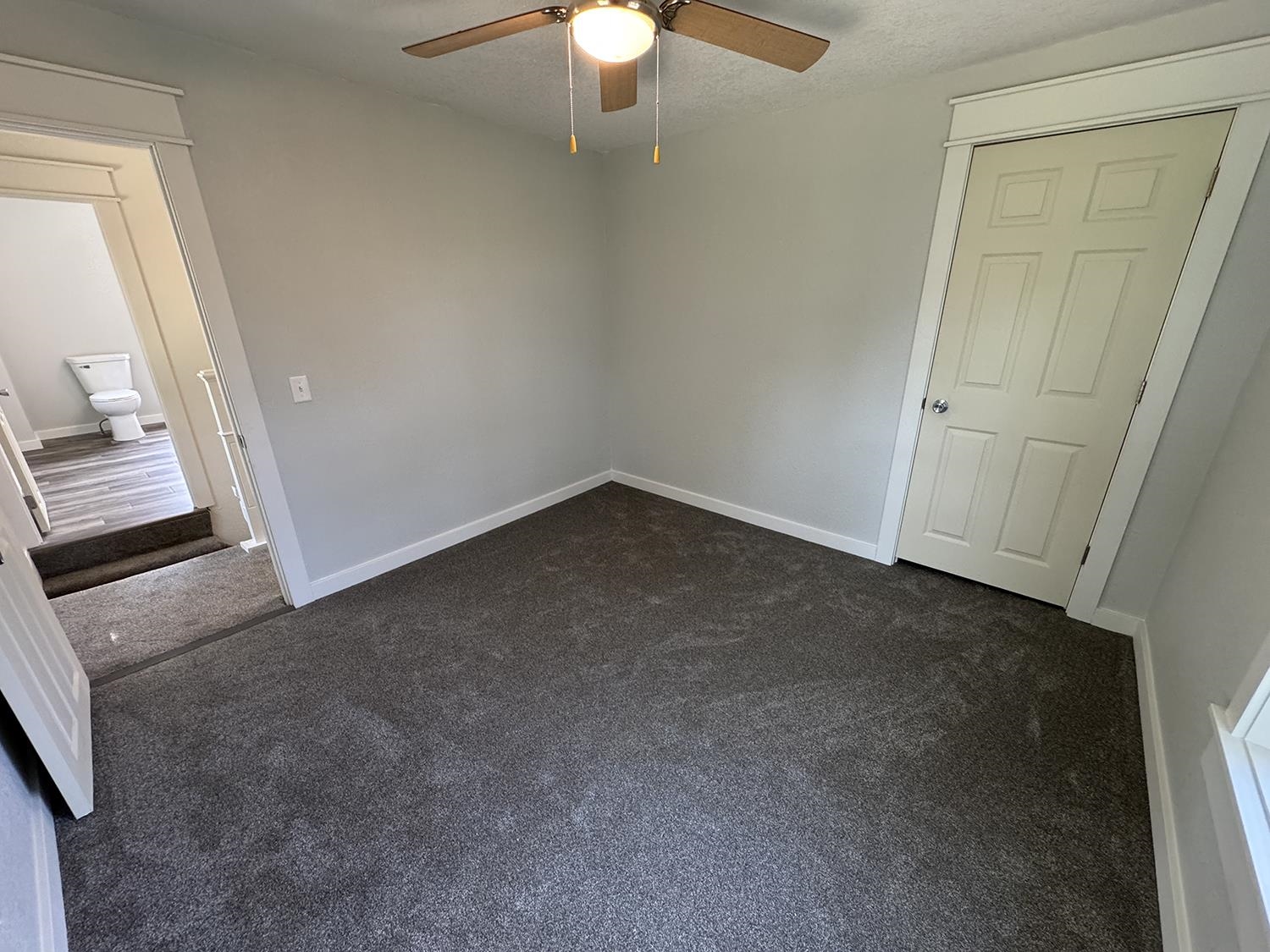 101 East Division Road Shannon, IL 61078 - Photo 37 of 52 an empty room with a chandelier fan and windows