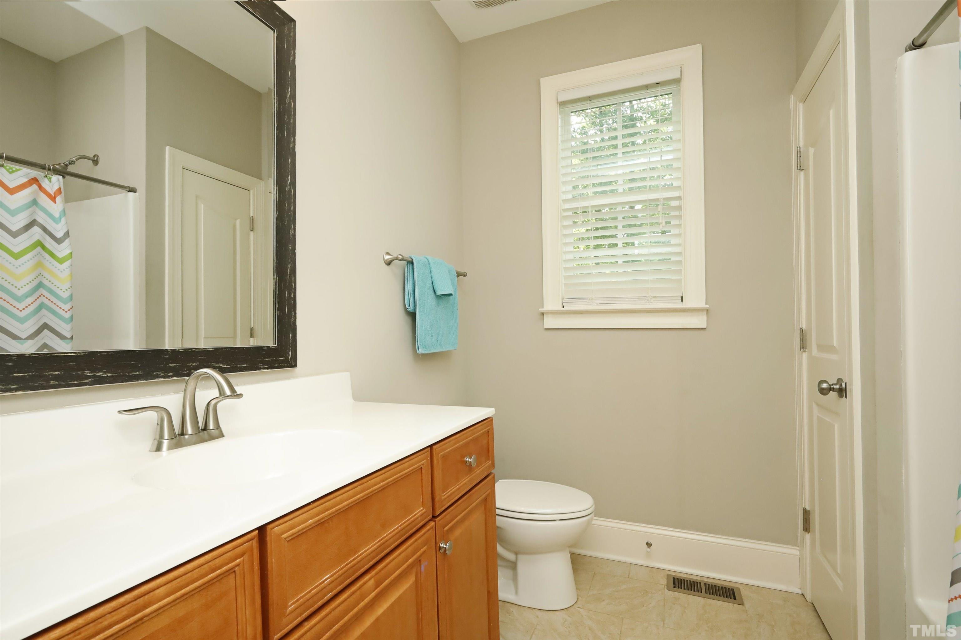 3630 Pine Needles Drive Wake Forest, NC 27587 - Photo 37 of 47 a bathroom with a sink a toilet and a mirror