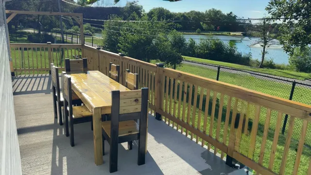 a view of a two chair in the balcony