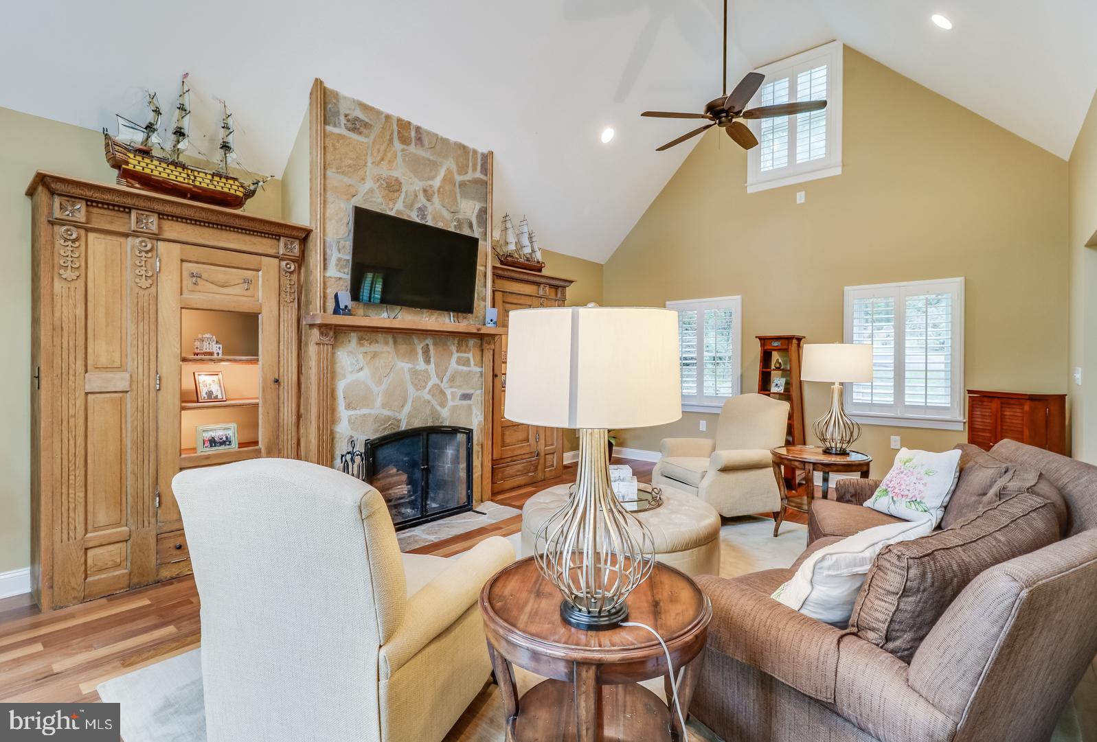 Great Room, stunning antique built-ins included