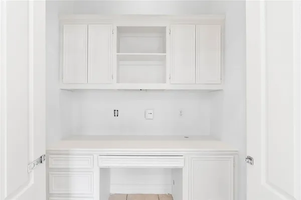 a view of white cabinets