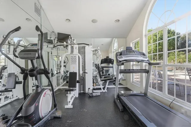 a view of a lake with a yard