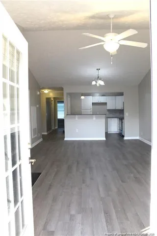 a view of a wooden deck