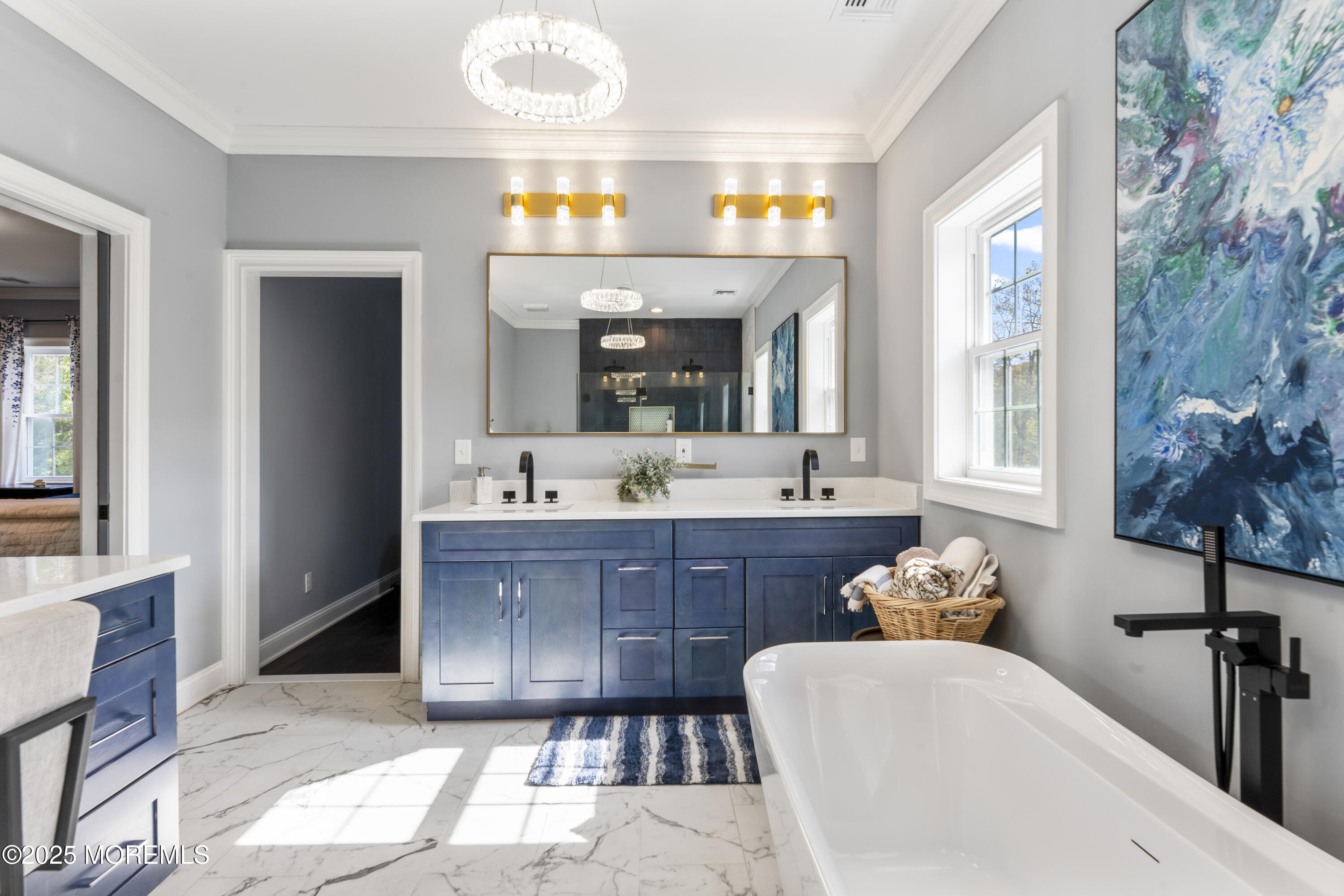 832 Holmdel Road Holmdel, NJ 07733 - Photo 29 of 44 a spacious bathroom with a sink a mirror and a bathtub
