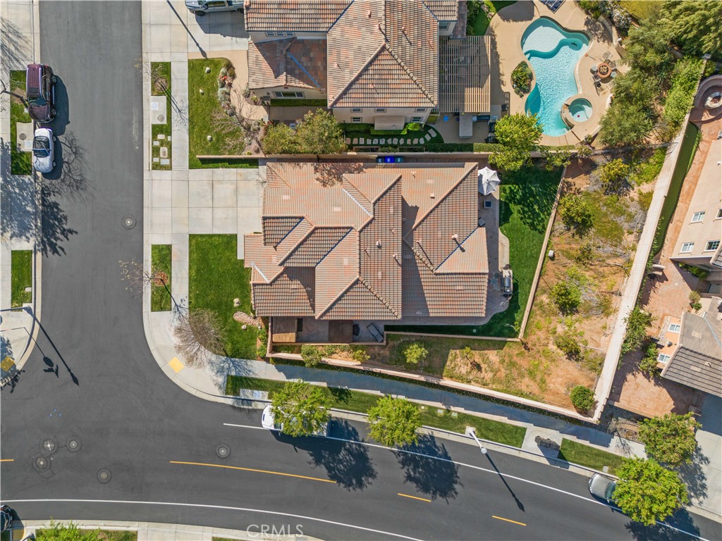 24903 Shadow Ridge Court Valencia, CA 91354 - Photo 43 of 43 an aerial view of a house with a swimming pool