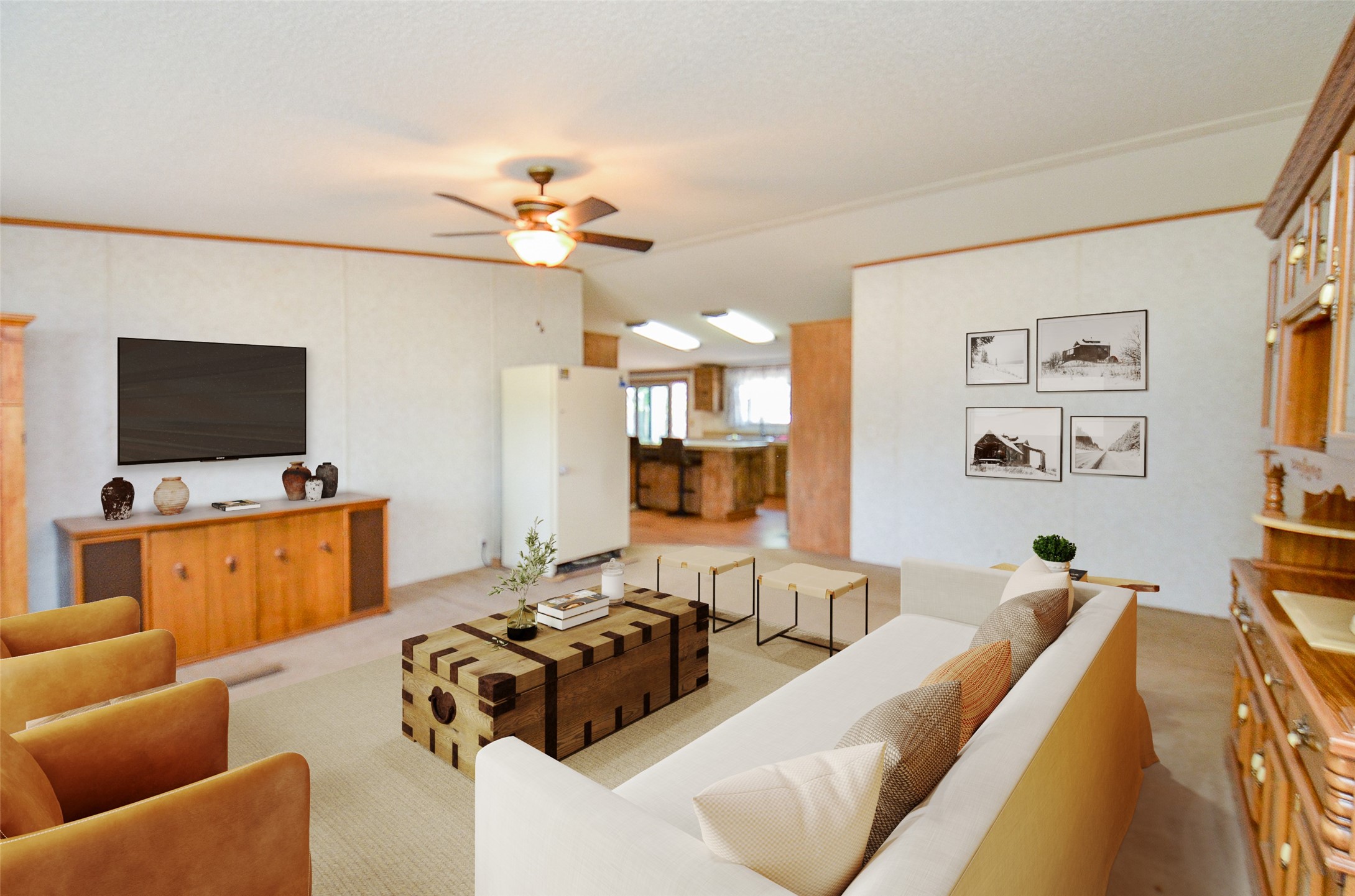 5440 7th Street Sheridan, TX 77475 - Photo 11 of 37 a living room with furniture and a flat screen tv