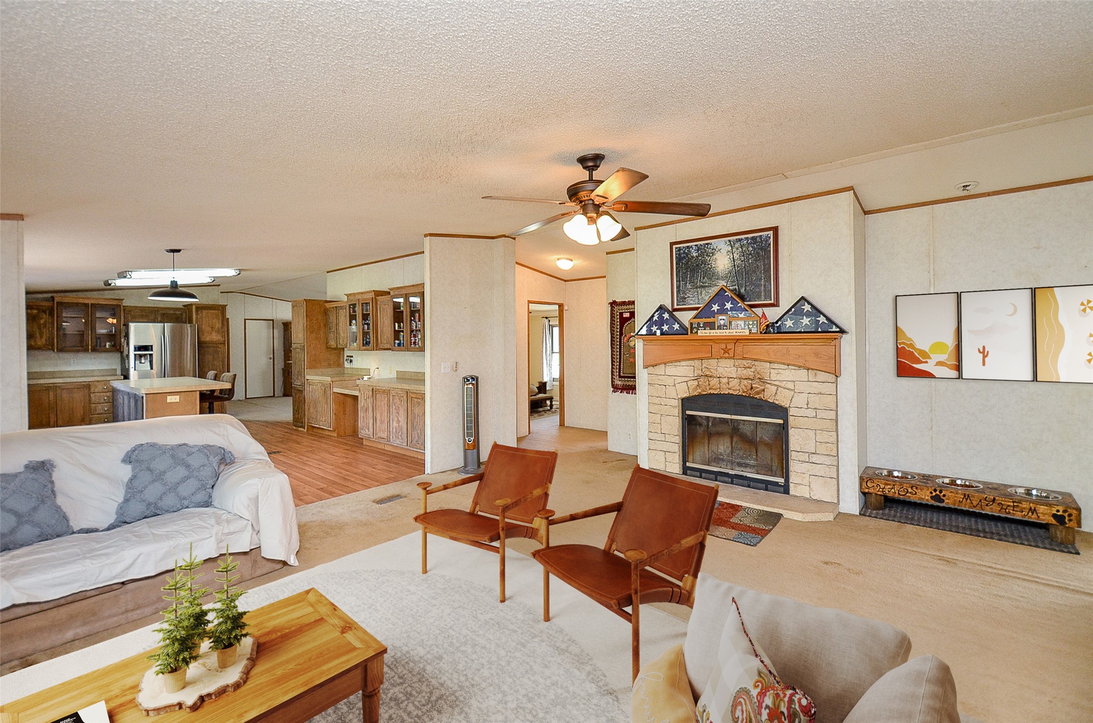 5440 7th Street Sheridan, TX 77475 - Photo 15 of 37 a living room with furniture and a fireplace