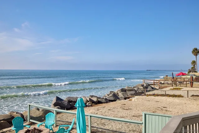 a view of beach and ocean