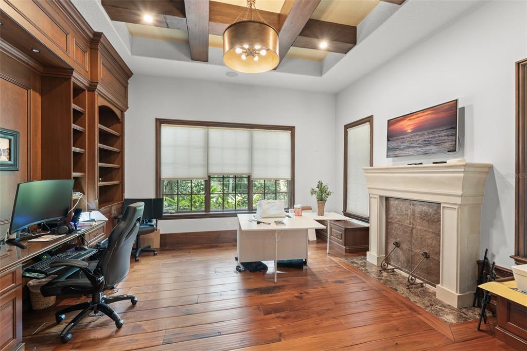 4812 Alexandra Garden Court Windermere, FL 34786 - Photo 27 of 65 a living room with furniture a fireplace and a flat screen tv