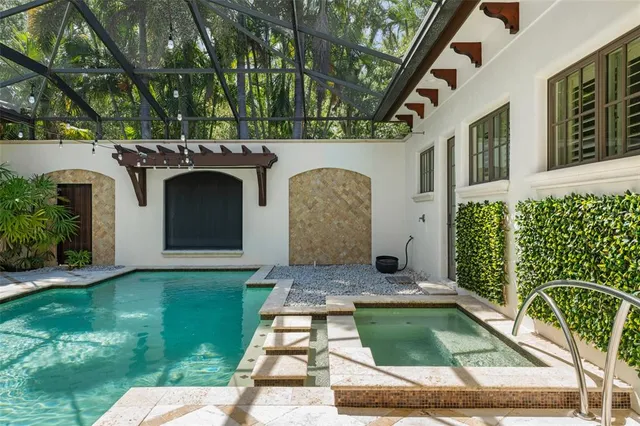 a view of backyard with green space