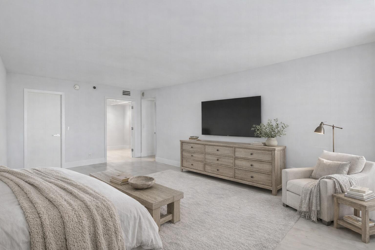 2001 North Ocean Boulevard, Unit 502 Boca Raton, FL 33431 - Photo 26 of 62 Restoration Hardware-inspired bedroom in