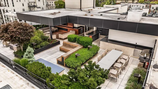 a view of a city that has tall buildings