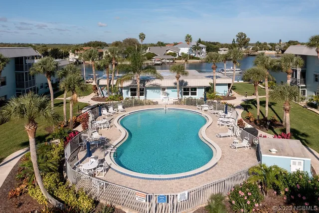 an aerial view of a highlighted house