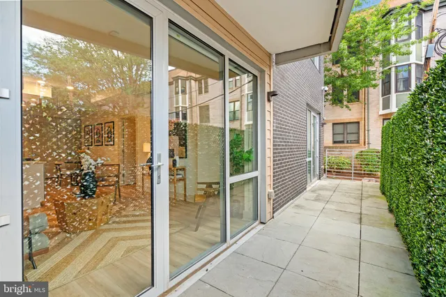 a outdoor space with patio furniture