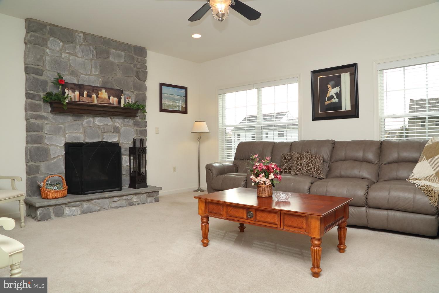 653 Warminster Lane Lititz, PA 17543 - Photo 22 of 45 Family room with Stone surround - Gas Fireplace