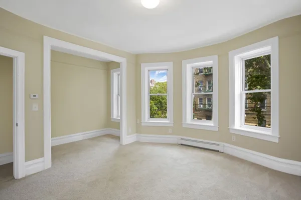 an empty room with a window