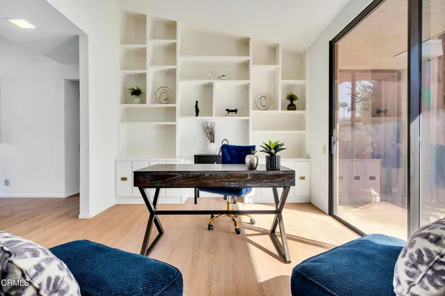 a living room with furniture