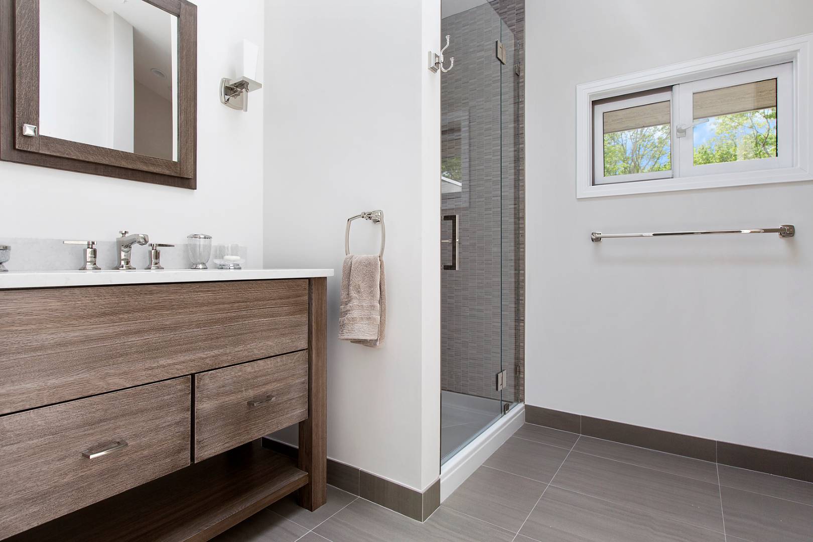 1705 Noyack Road Southampton, NY 11968 - Photo 13 of 16 a bathroom with a sink and a mirror