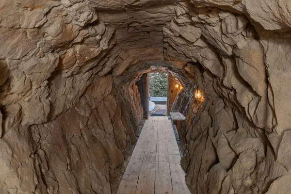 a view of a lake with a mountain