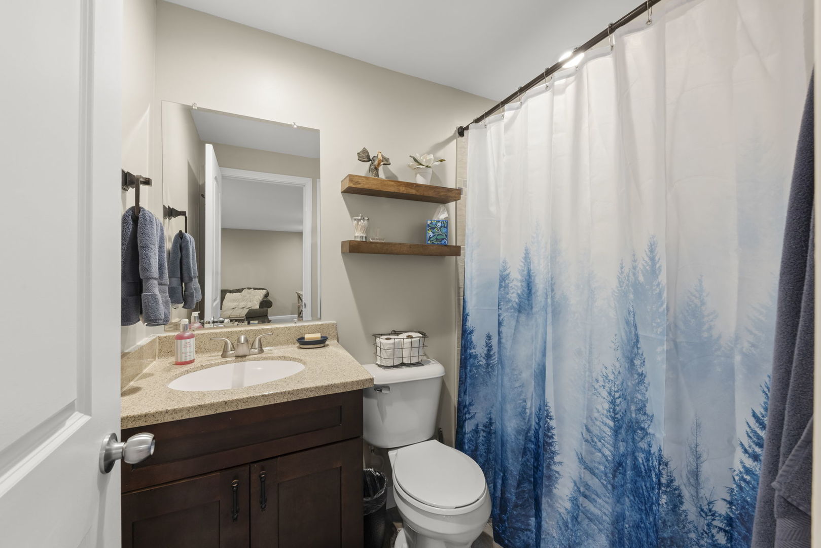 19 Shagbark Lane Newark, IL 60541 - Photo 31 of 60 a bathroom with a sink a toilet and shower curtain
