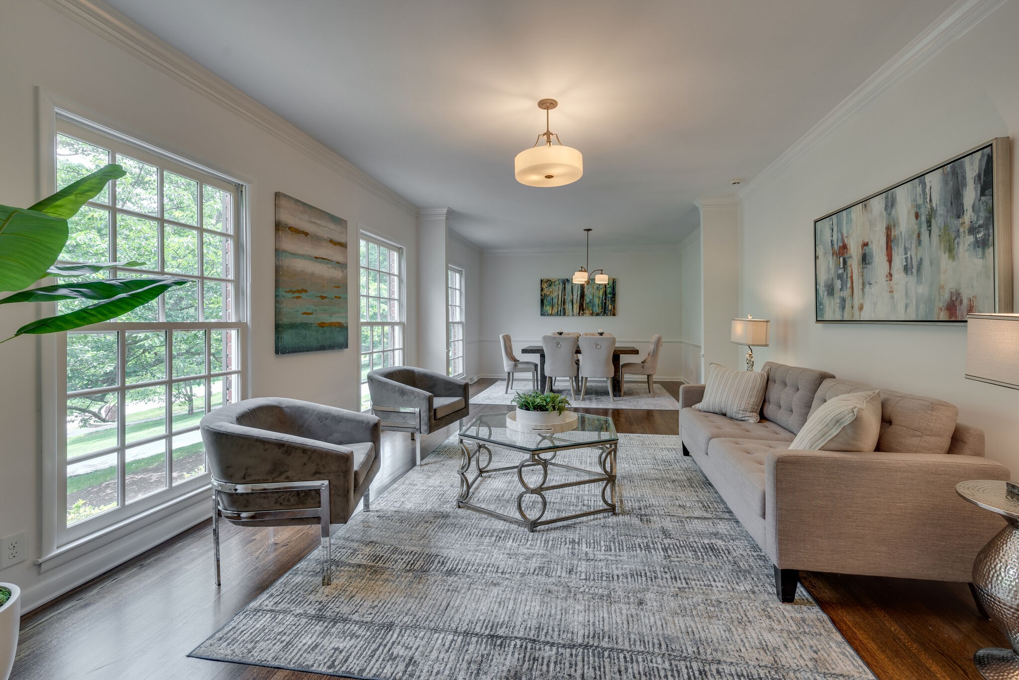 6612 Ellesmere Road Nashville, TN 37205 - Photo 5 of 34 a living room with furniture a large window and a table