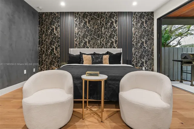 a bathroom with a sink vanity and a mirror