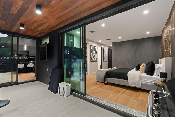 a living room with furniture