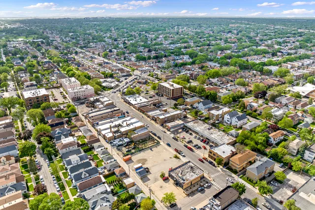 an aerial view of a city