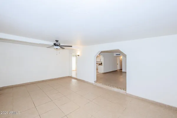 an empty room with a natural light