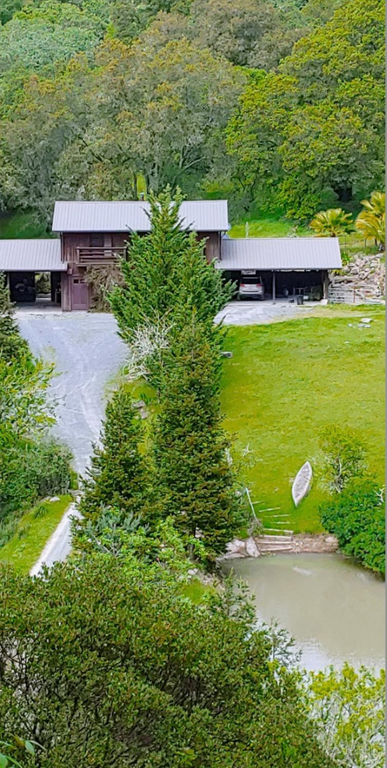1477 Leslie Road Healdsburg, CA 95448 - Photo 28 of 40 an aerial view of a house with swimming pool garden and patio