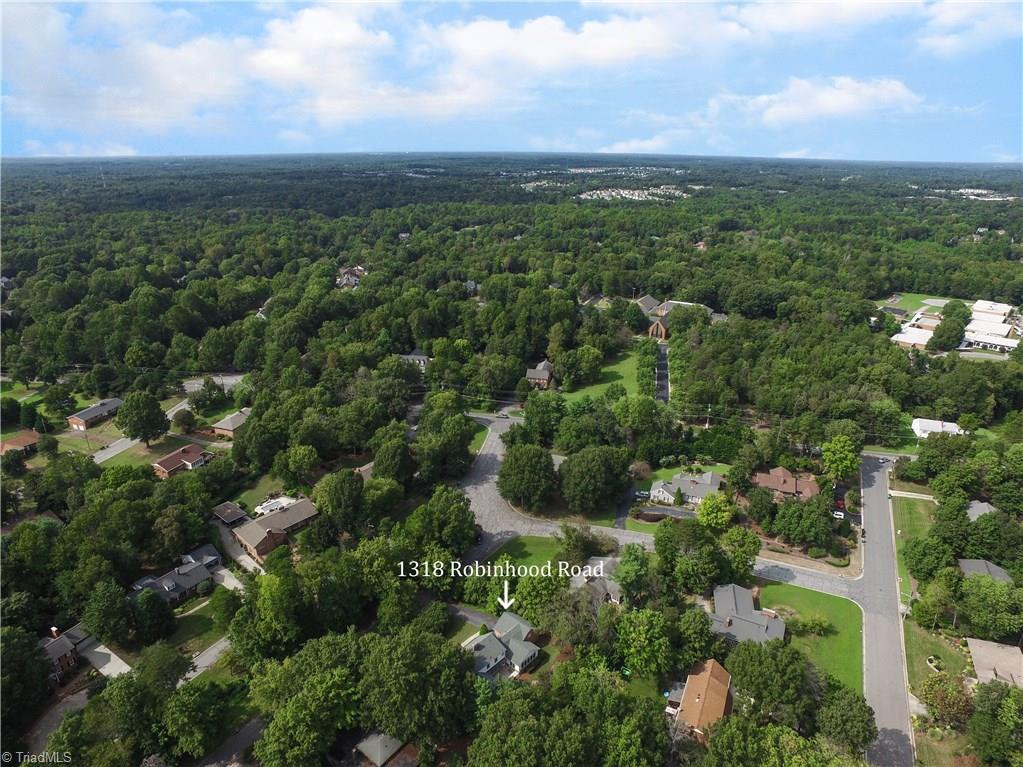 1318 Robinhood Road High Point, NC 27262 - Photo 40 of 43 Great view of the home from an aerial perspective!