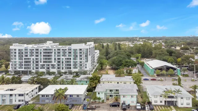 a view of city with tall buildings