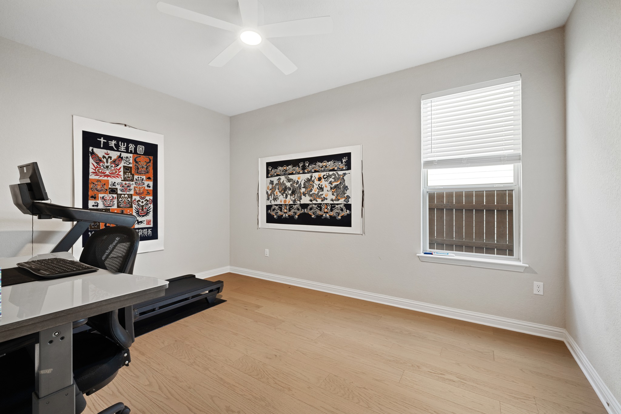 8405 Hubble Walk Austin, TX 78744 - Photo 21 of 36 Office space featuring light wood-type flooring and a ceiling fan