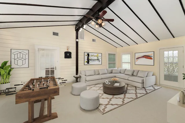 a view of a room with an empty space