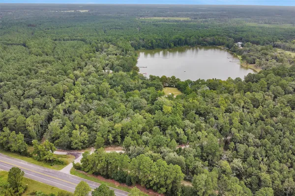 a view of a lake with a outdoor space