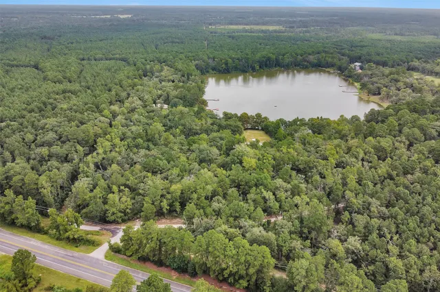 a view of a lake with a outdoor space