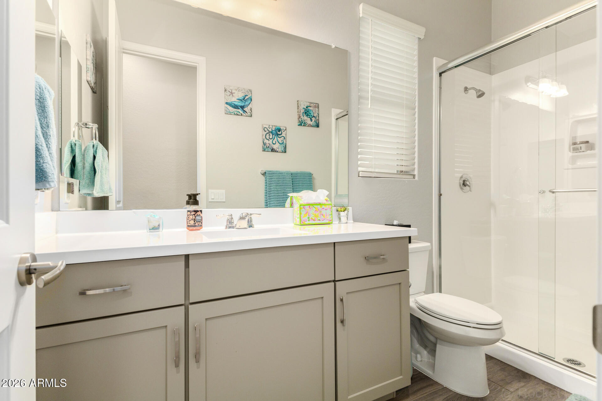 23135 East Thornton Road Queen Creek, AZ 85142 - Photo 32 of 61 a bathroom with a sink toilet and shower