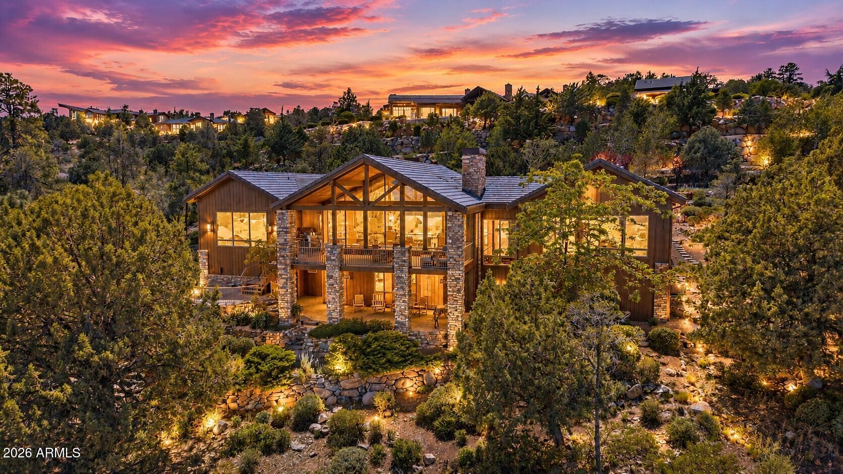 2158 Forest Mountain Road Prescott, AZ 86303 - Photo 73 of 73 Evening Sky Back Aerial