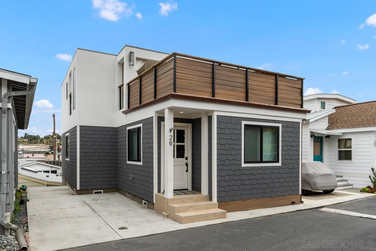 a view of a house with many windows