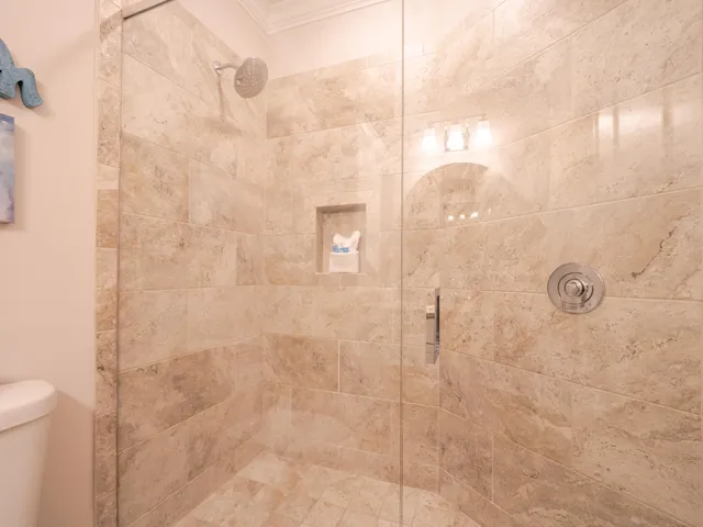 a bathroom with a shower