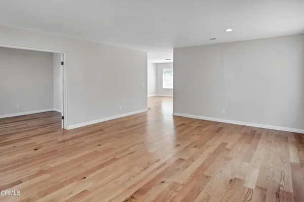 a view of wooden floor and wooden in a room