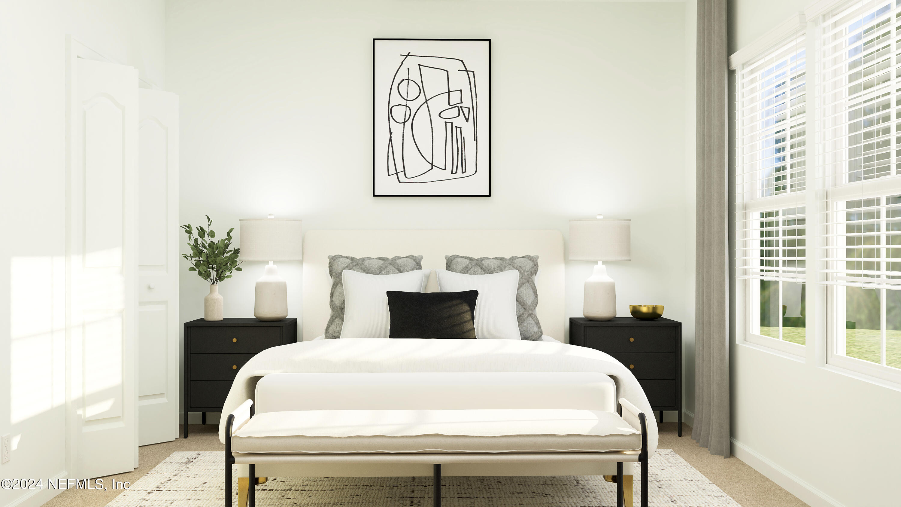 25 Nepessing Row St. Augustine, FL 32092 - Photo 34 of 40 a bedroom with a bed and a potted plant