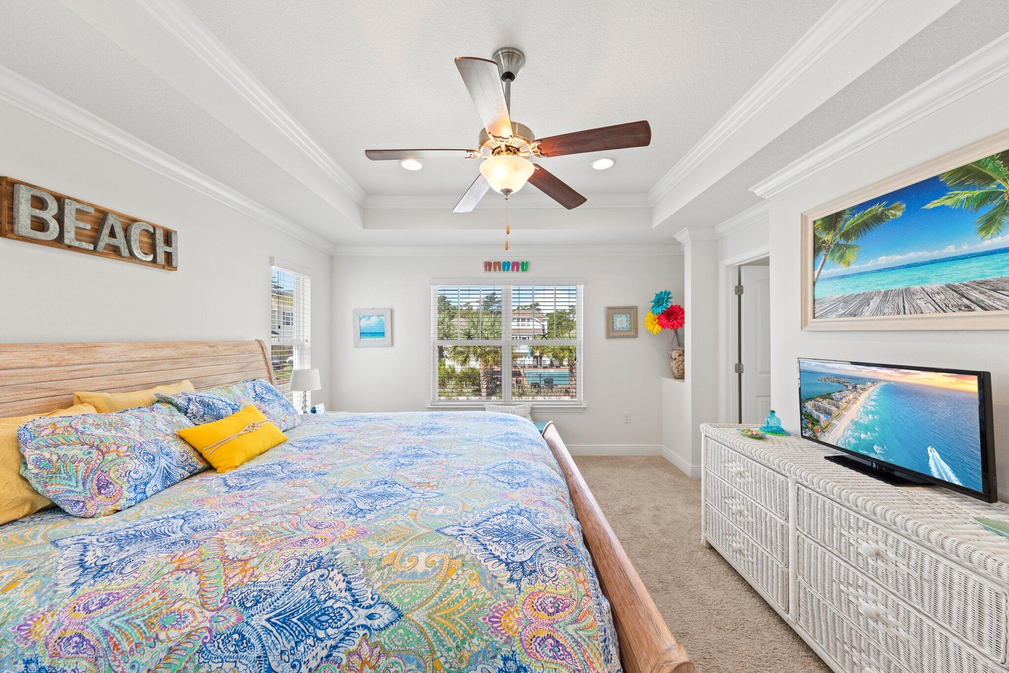 174 Sandpine Loop Inlet Beach, FL 32461 - Photo 38 of 45 a bedroom with a bed and a large window