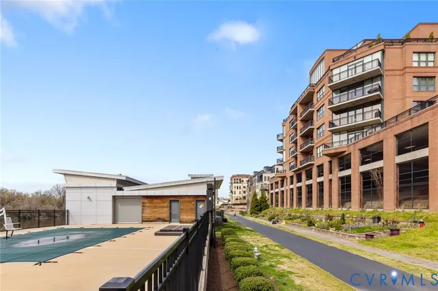a front view of a building with street view