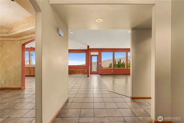 a view of hallway with stairs
